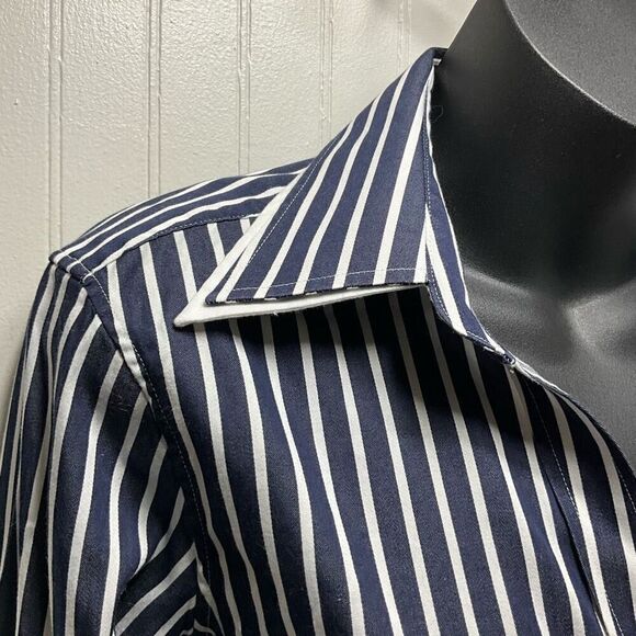 BROOKS BROTHERS 346 Double Collar Striped Button Down Blouse - Picture 4 of 6